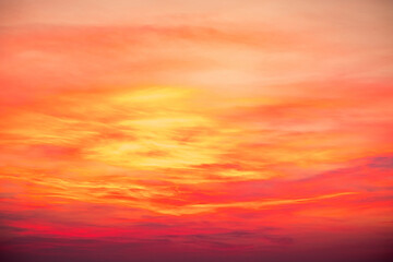 Beautiful , luxury soft gradient orange gold clouds and sunlight on the blue sky perfect for the background, take in evening,Twilight, Large size, high definition landscape photo