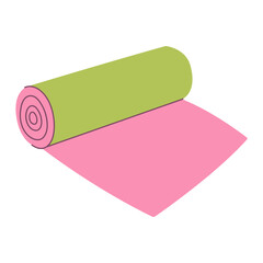 Pink and green yoga mat for exercise, fitness, pilates, and workouts