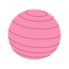 Pink fitness ball for yoga, stretching and stability training.