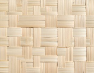 Fototapeta premium Light beige woven bamboo texture. Perfect background for design projects, websites and more!