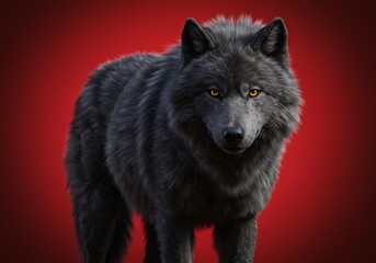 A wolf on a solid background