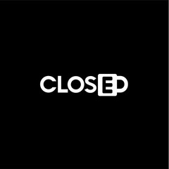 icon with the word closed a combination of font and lock image