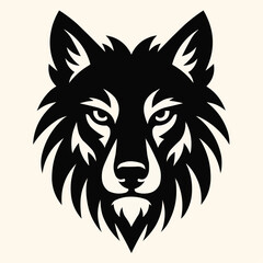 Wolf Face Silhouette SVG | Fierce Tribal Animal Head Design