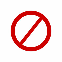 Obraz premium Prohibition and forbidden sign template, Ban red strikethrough circle, Simple flat vector icon illustration