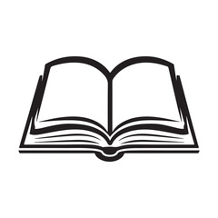 Open book, simple vector illustration, knowledge, education, reading, learning.