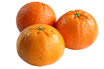 Three oranges arranged together in close proximity