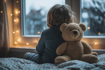 little boy with teddy bear