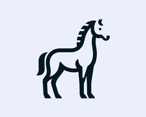 Horse full body silhouette logo for corporate use