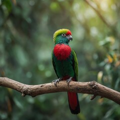 Fototapeta premium Quetzal bird on piece of wood.