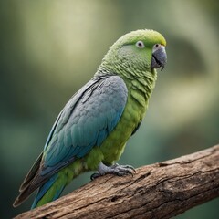 Obraz premium Quaker Parrot bird on piece of wood.