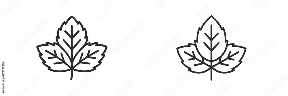 Poster Collection of web icons showing leaf designs suitable for nature-themed projects or branding materials