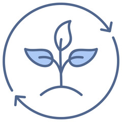 Sustainable Agriculture  Blue Icon