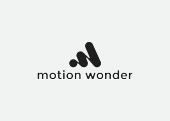 Abstract letter W with geometric shapes logo design vector illustration