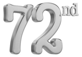 72nd Anniversary silver Number 3D