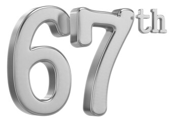 67th Anniversary silver Number 3D
