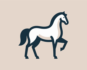 Horse full body illustration logo for branding