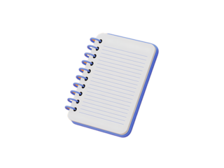 Minimalist illustration of a spiral notebook on orange and black background with lined pages