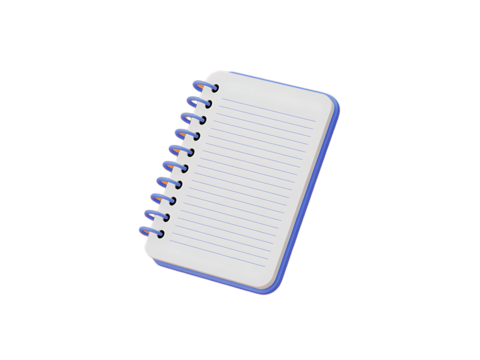 Minimalist illustration of a spiral notebook on orange and black background with lined pages