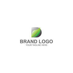 letter d logo design leaf icon for herbal brand with creative illustration