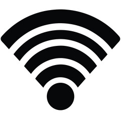 Simple Wireless Signal Icon Featuring Concentric Arcs Above a Circle, Signalling Connectivity