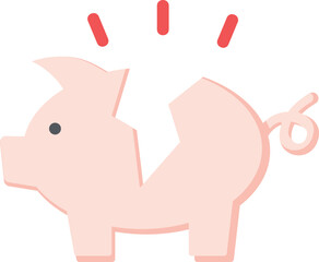 Empty Piggybank Flat Icon