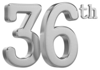 36th Anniversary silver Number 3D