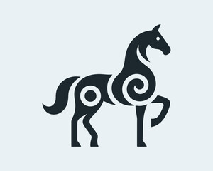 Horse full body logo concept for logo template