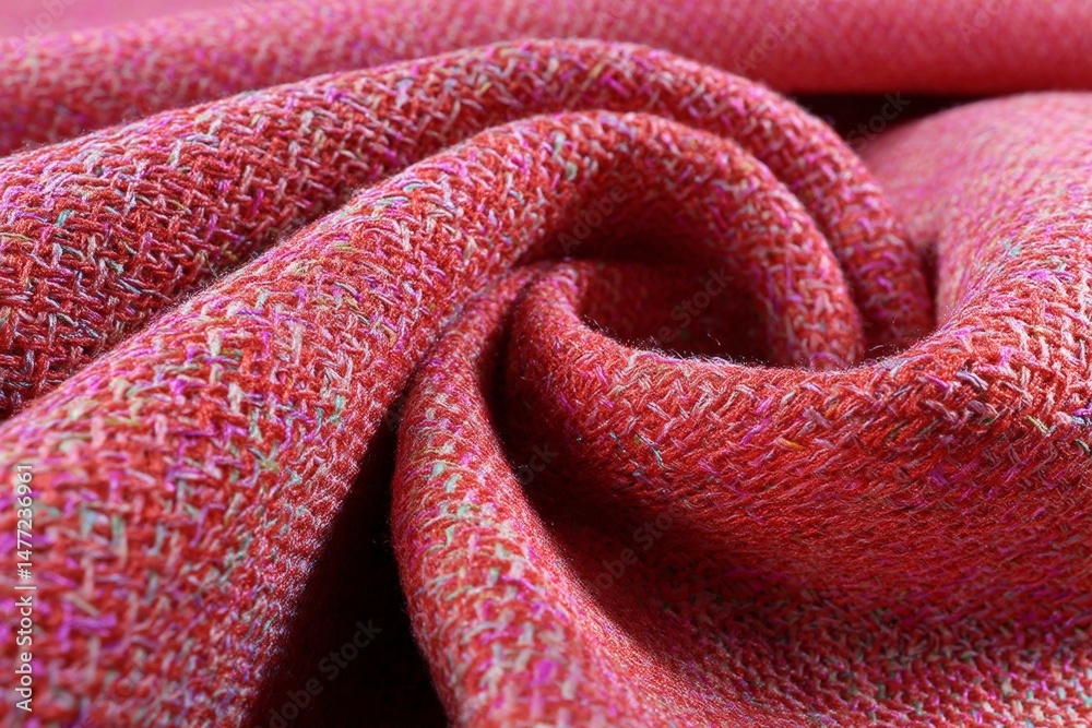 Aufkleber rich textured fabric in vibrant shades of pink showcasing intricate weave details and softness in cl