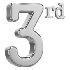 3rd Anniversary silver Number 3D