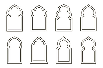 Islamic arch shapes collection vector design set