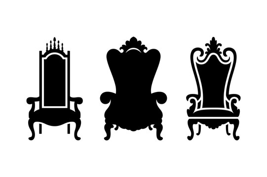 Royal throne chair silhouette vector design asset
