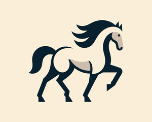 Horse full body emblem logo for commercial brand