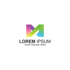 letter m lorem ipsum for web icon or company with creative illustration