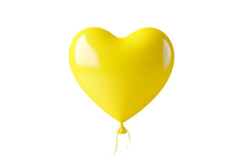 a yellow heart shaped balloon