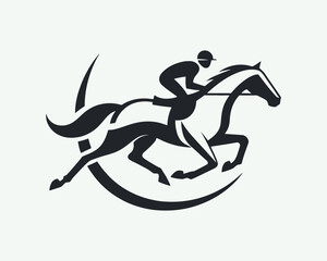 Horse rider vector logo for business identity