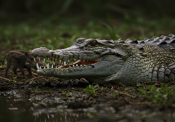 Naklejka premium Crocodile wildlife portrait