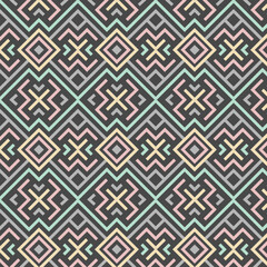 Aesthetic Contemporary printable seamless pattern with abstract Minimal elegant shapes and line in pastel colors. Pastel boho background in minimalist mid century style vector