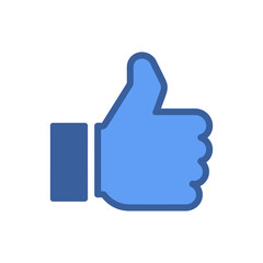 Obraz premium Blue Thumbs Up Icon - Like and Approval Symbol