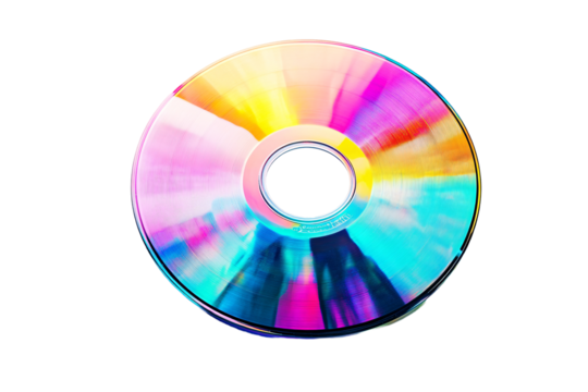 a rainbow colored cd