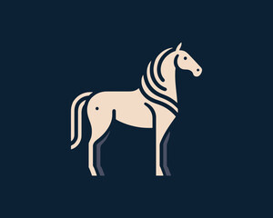 Horse full body logo for company logo design