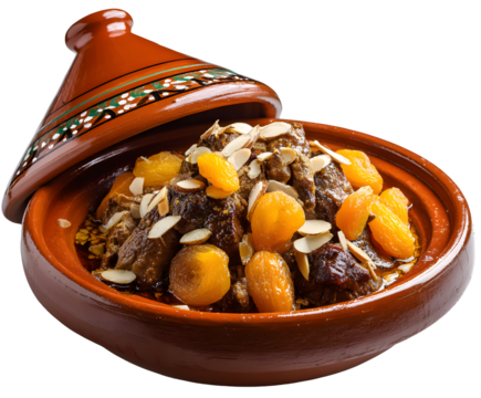 Moroccan Tagine with Apricots and Almonds