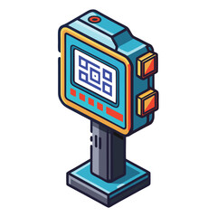 QR code scanner gaming instrument isolated on white background