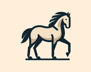 Horse full body illustration logo for business use
