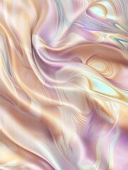 Obraz premium <Elegant Pastel Marble Background: Fluid Abstract Design with Iridescent Swirls>