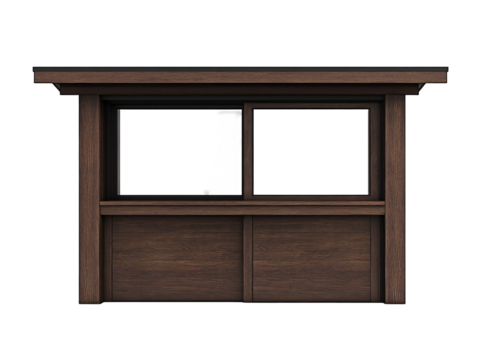 a wooden structure with windows