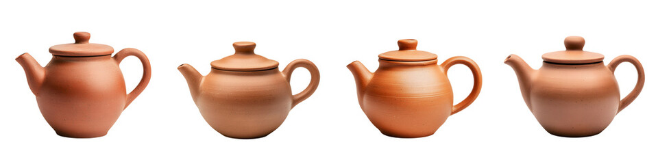 Traditional teapots showcasing unique earthy tones and smooth textures, perfect for cultural events, tea ceremonies, or home decor, exuding charm and elegance