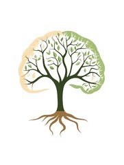Tree of Life: Nature Inspired Illustration Symbolizing Emotional Growth and Mental Health