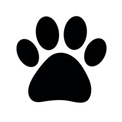 dog cat paw icon print vector silhouette logo - vet veterinary animal footprint illustration © Numrah