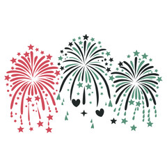 Colorful festive fireworks celebration