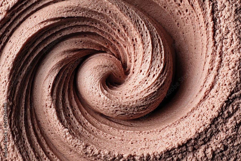 Aufkleber swirling chocolate mousse creating a rich texture in a modern kitchen environment during afternoon p